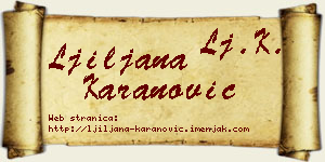 Ljiljana Karanović vizit kartica
